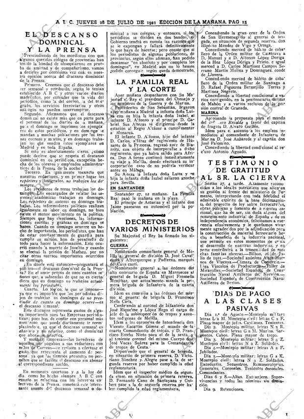 ABC MADRID 28-07-1921 página 15