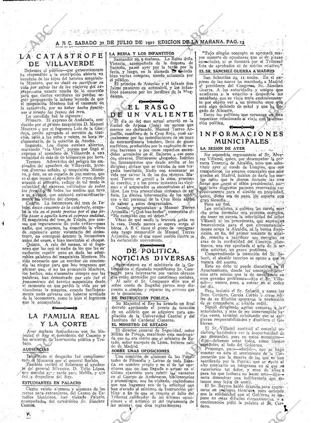 ABC MADRID 30-07-1921 página 13