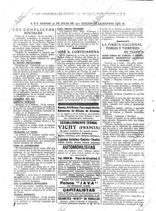 ABC MADRID 30-07-1921 página 16