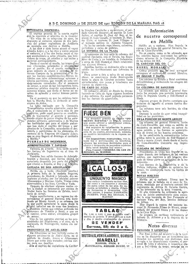 ABC MADRID 31-07-1921 página 18