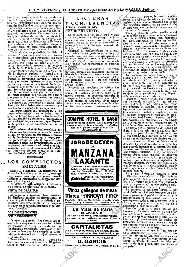 ABC MADRID 05-08-1921 página 14