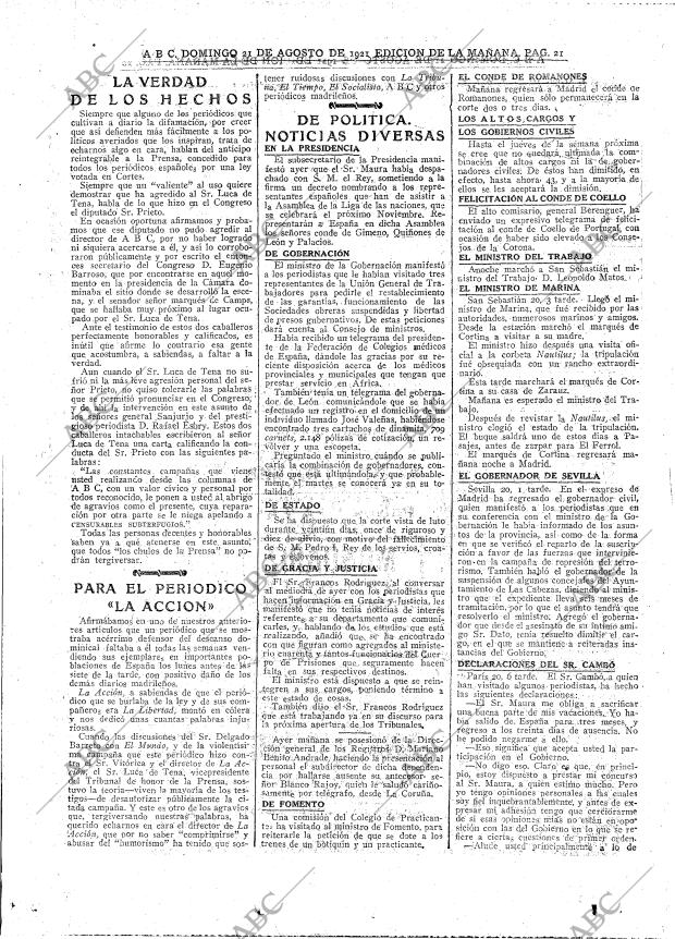 ABC MADRID 21-08-1921 página 21