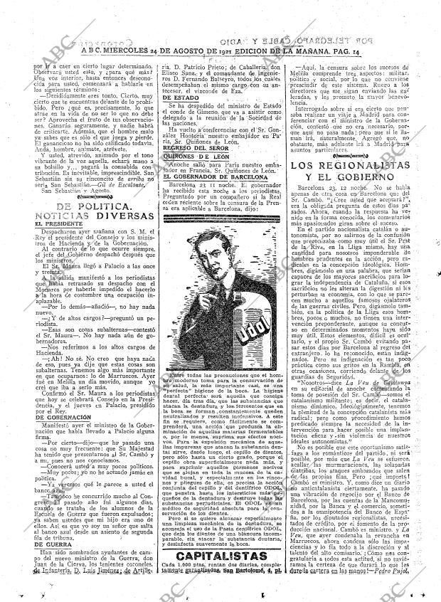 ABC MADRID 24-08-1921 página 14