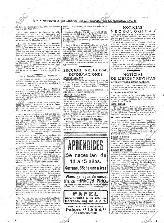 ABC MADRID 26-08-1921 página 18