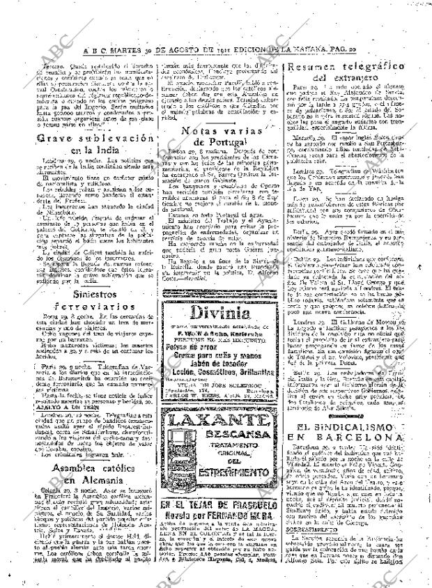 ABC MADRID 30-08-1921 página 20