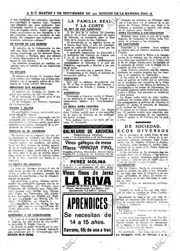 ABC MADRID 06-09-1921 página 16