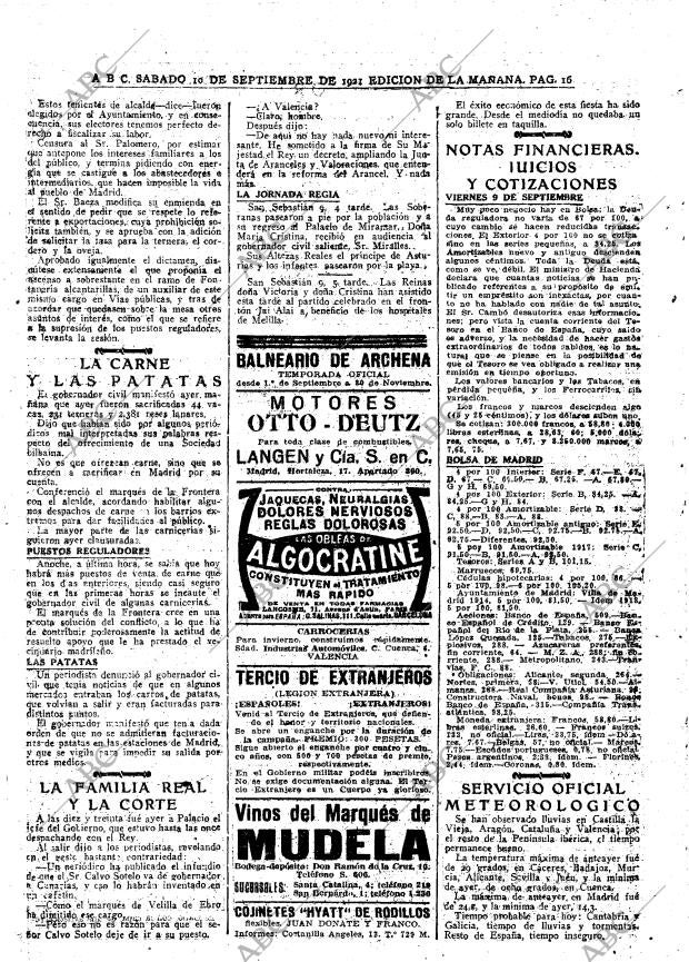 ABC MADRID 10-09-1921 página 16
