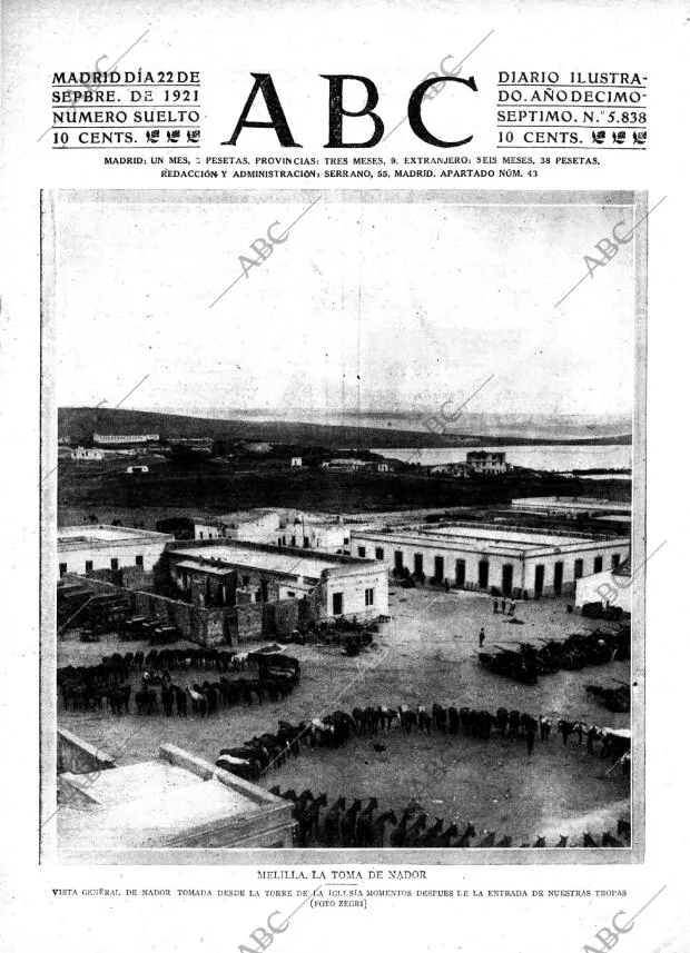 ABC MADRID 22-09-1921 página 1