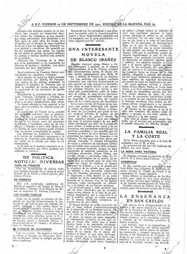 ABC MADRID 23-09-1921 página 14