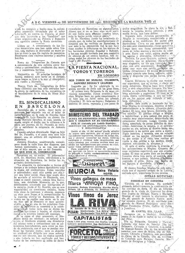 ABC MADRID 23-09-1921 página 16