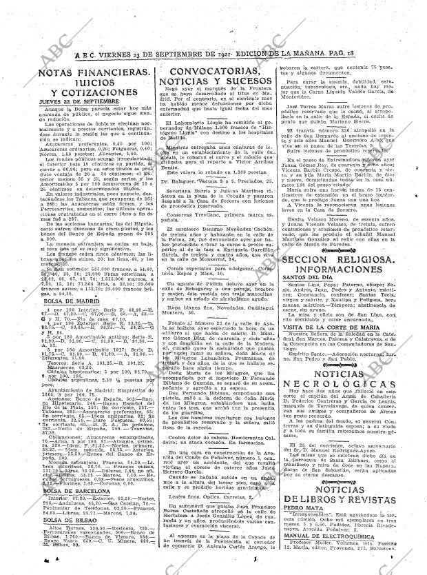 ABC MADRID 23-09-1921 página 18