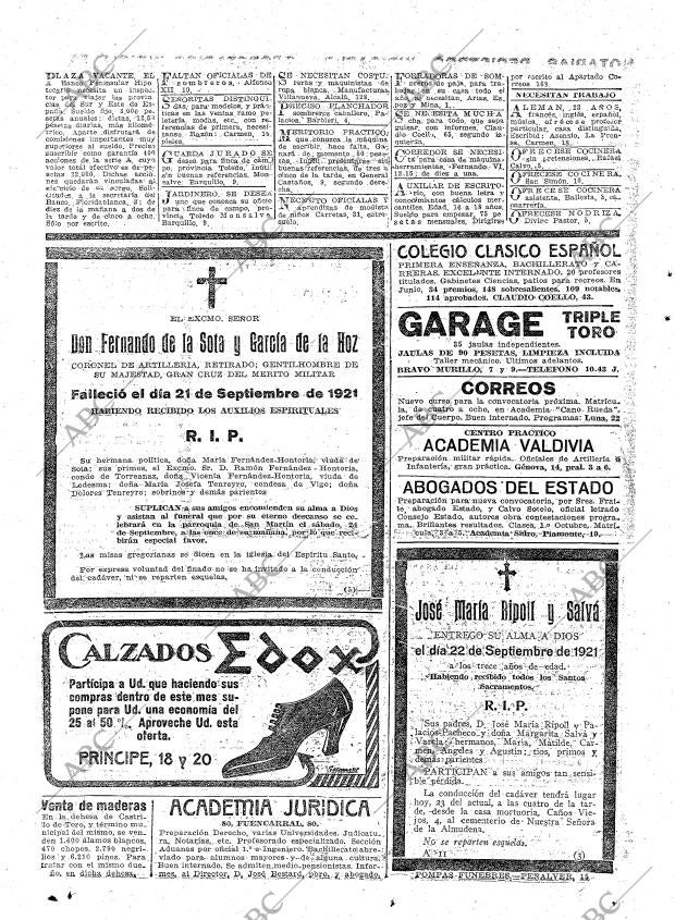 ABC MADRID 23-09-1921 página 20