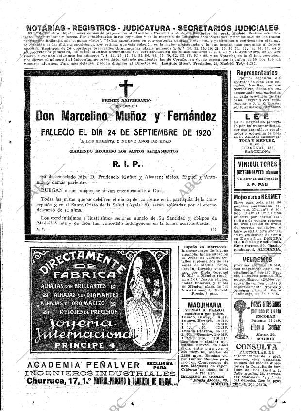 ABC MADRID 23-09-1921 página 21