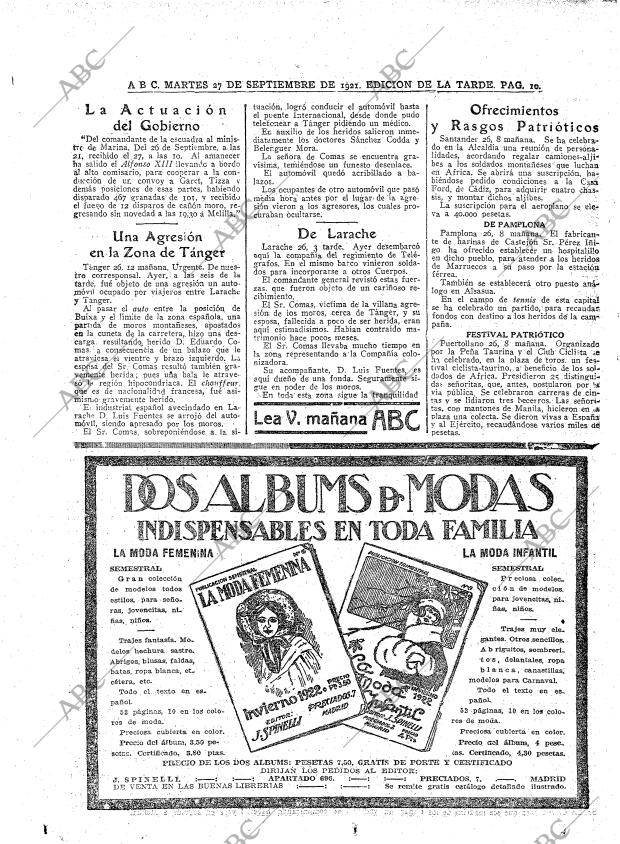 ABC MADRID 27-09-1921 página 10