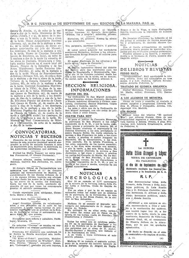 ABC MADRID 29-09-1921 página 22