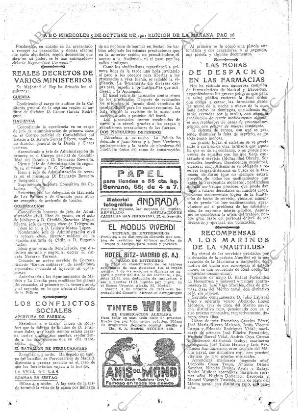 ABC MADRID 05-10-1921 página 16