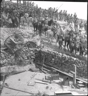 Guerra de Marruecos, emplazamiento de cañones con que los moros bombardearon el...