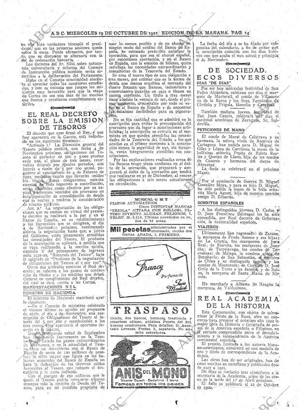 ABC MADRID 19-10-1921 página 14