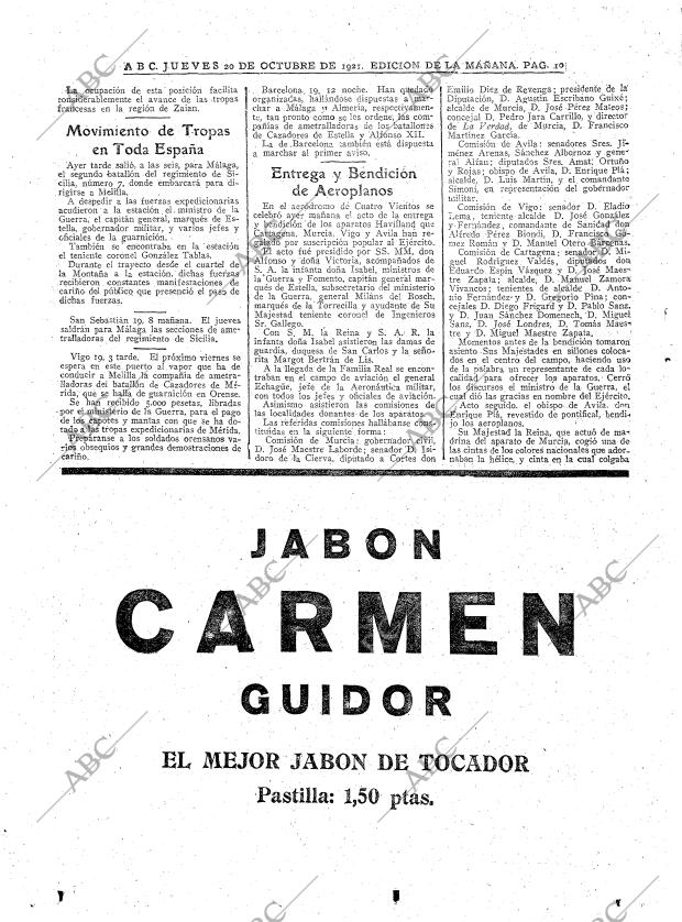 ABC MADRID 20-10-1921 página 10