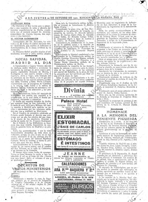 ABC MADRID 20-10-1921 página 14