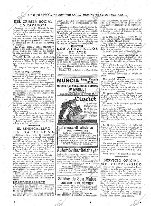 ABC MADRID 20-10-1921 página 20