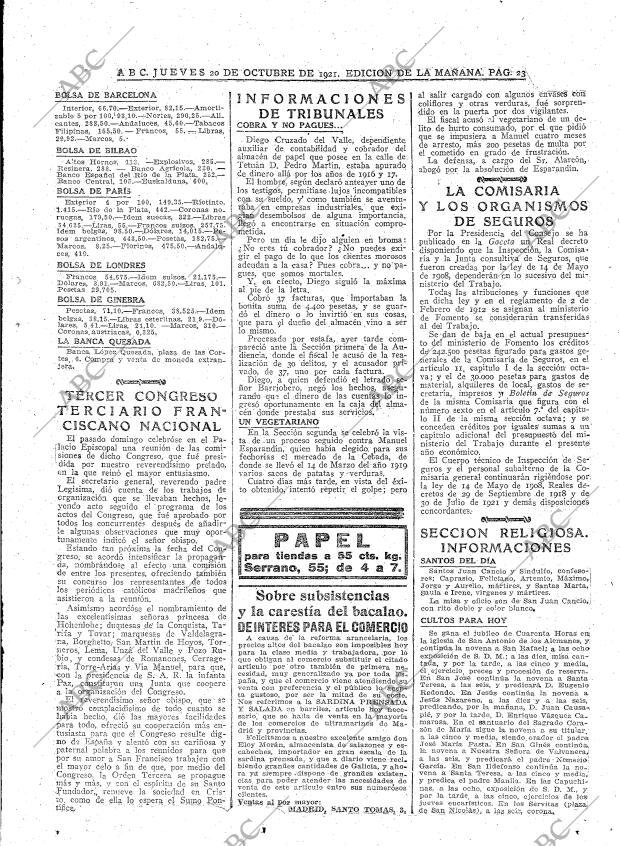 ABC MADRID 20-10-1921 página 23