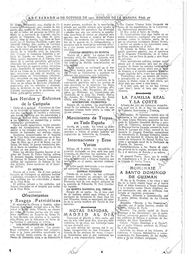 ABC MADRID 29-10-1921 página 10