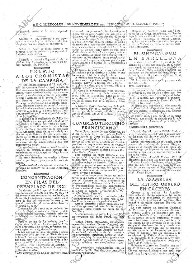 ABC MADRID 02-11-1921 página 19