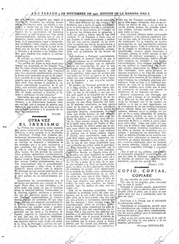 ABC MADRID 05-11-1921 página 6