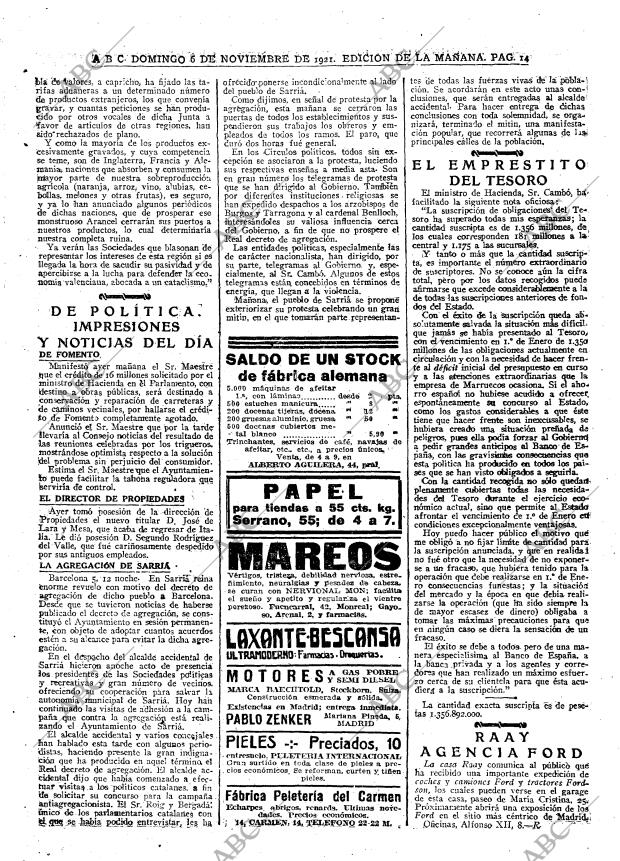 ABC MADRID 06-11-1921 página 14