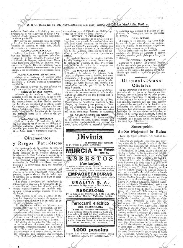 ABC MADRID 10-11-1921 página 14