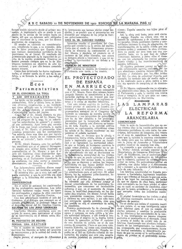 ABC MADRID 12-11-1921 página 15