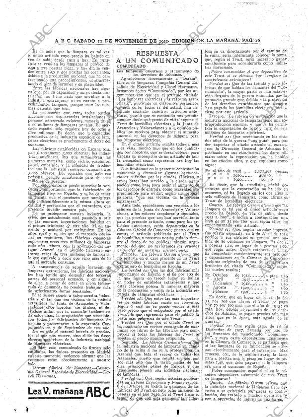 ABC MADRID 12-11-1921 página 16