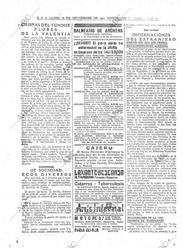 ABC MADRID 14-11-1921 página 12