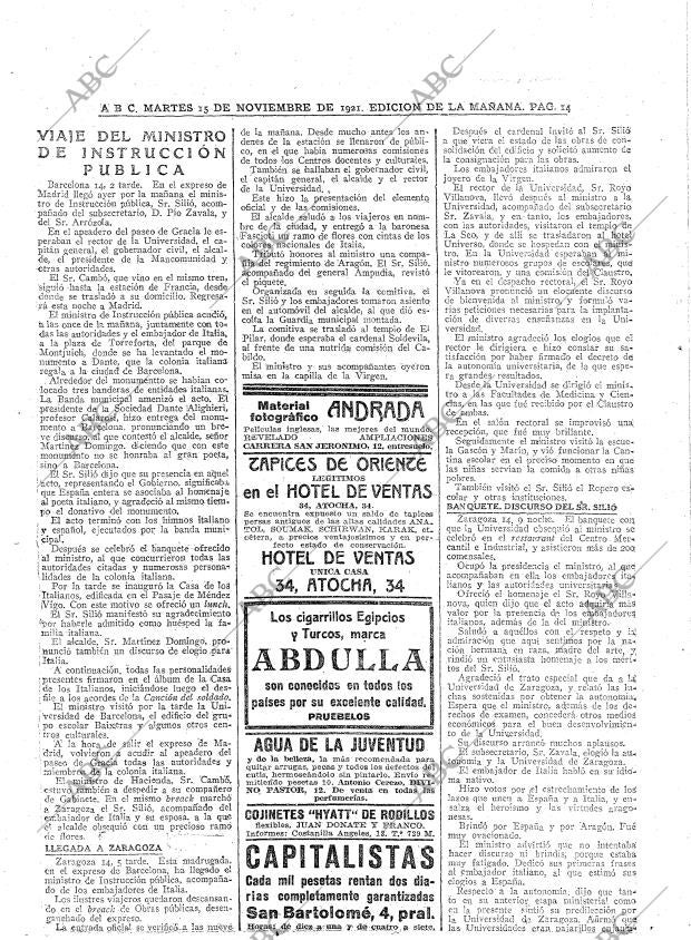 ABC MADRID 15-11-1921 página 14