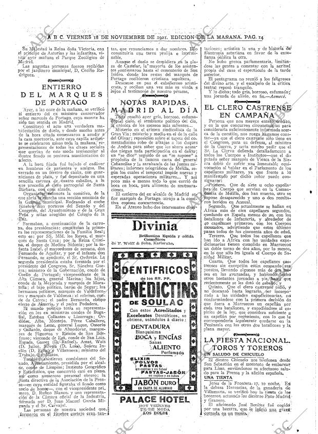 ABC MADRID 18-11-1921 página 14