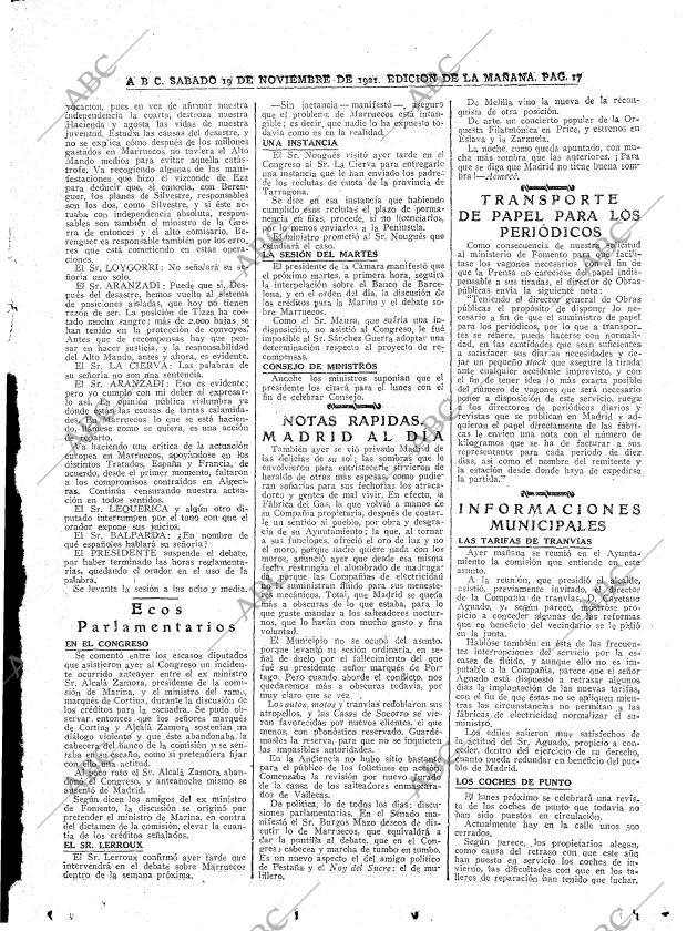 ABC MADRID 19-11-1921 página 17