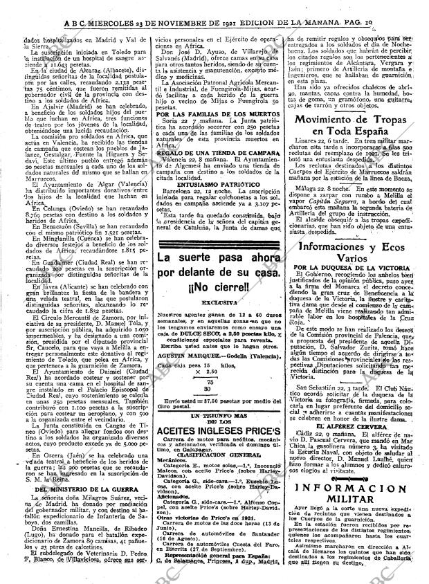 ABC MADRID 23-11-1921 página 10