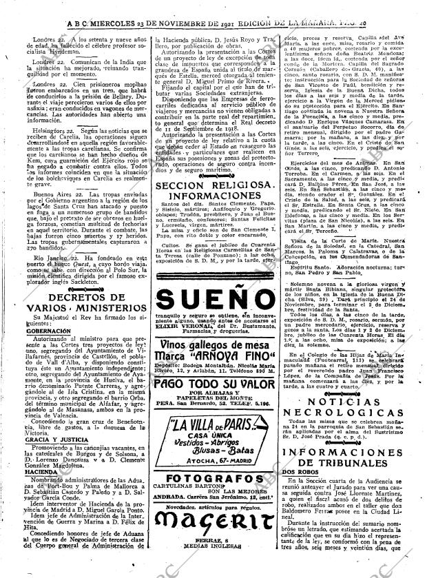 ABC MADRID 23-11-1921 página 20