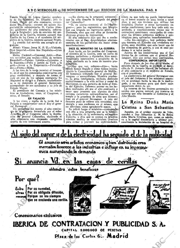 ABC MADRID 23-11-1921 página 8