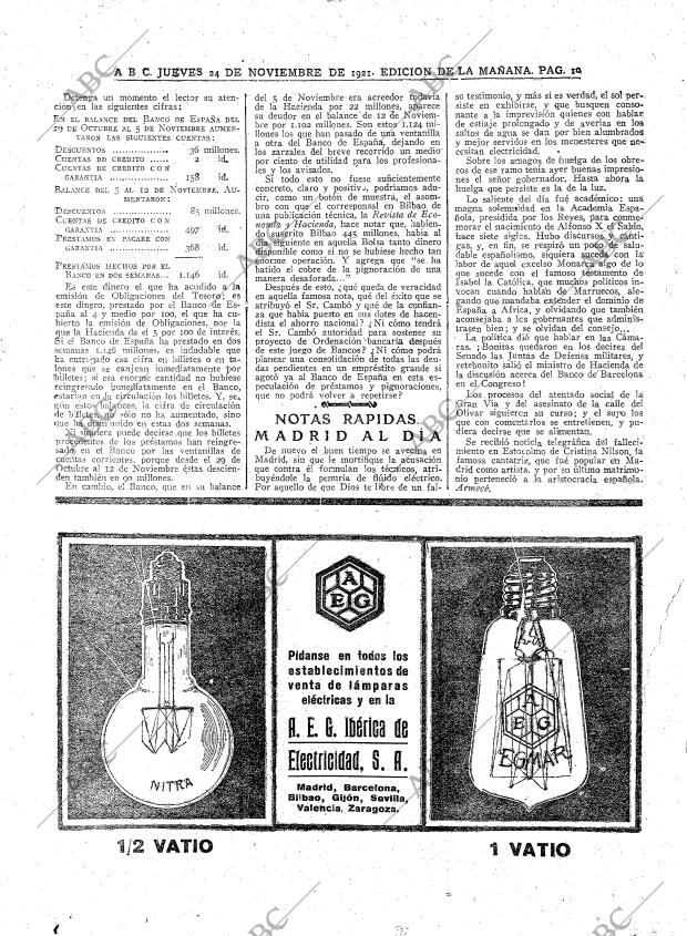ABC MADRID 24-11-1921 página 10