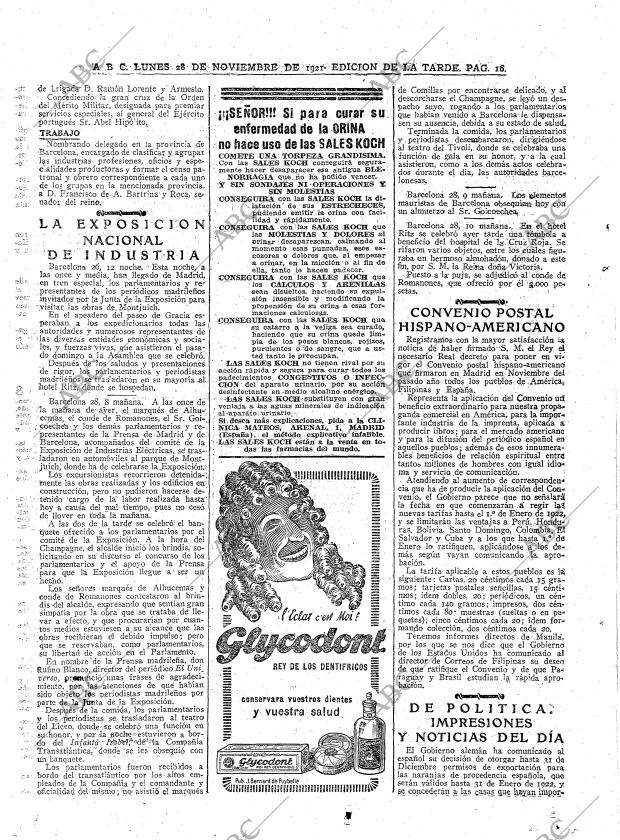 ABC MADRID 28-11-1921 página 16