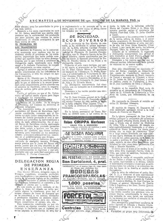 ABC MADRID 29-11-1921 página 14