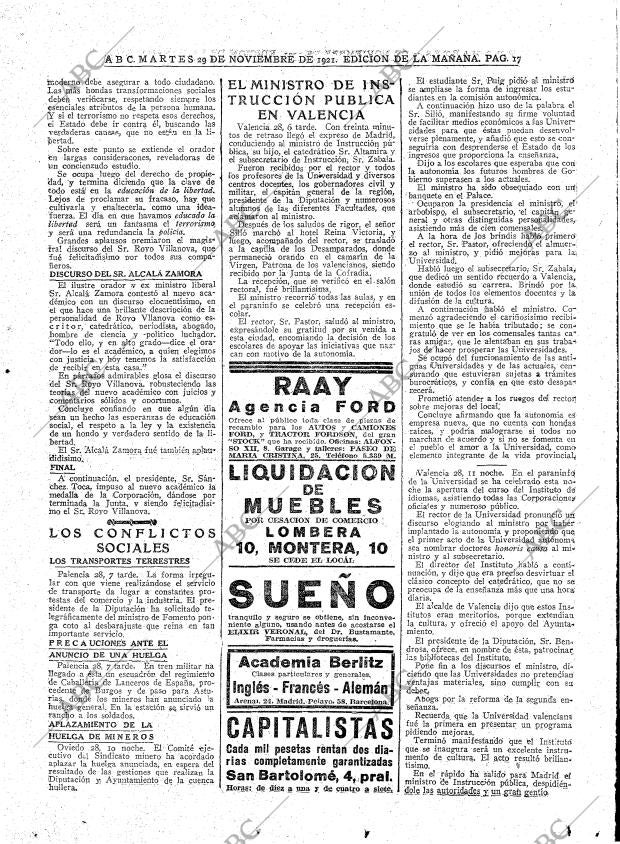 ABC MADRID 29-11-1921 página 17