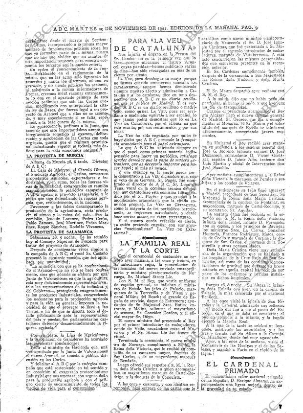 ABC MADRID 29-11-1921 página 9