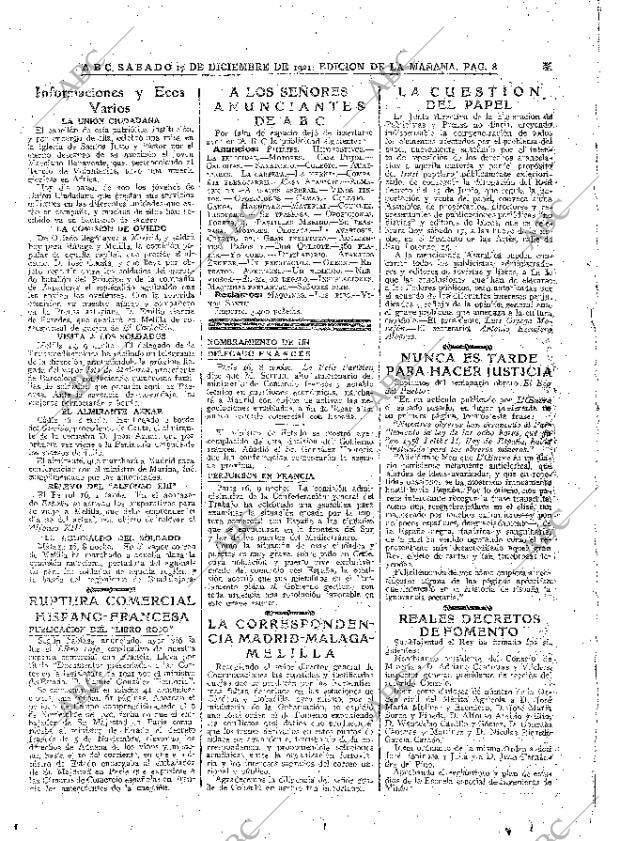 ABC MADRID 17-12-1921 página 8