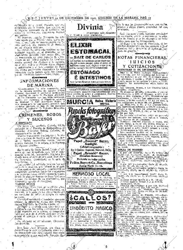 ABC MADRID 22-12-1921 página 17