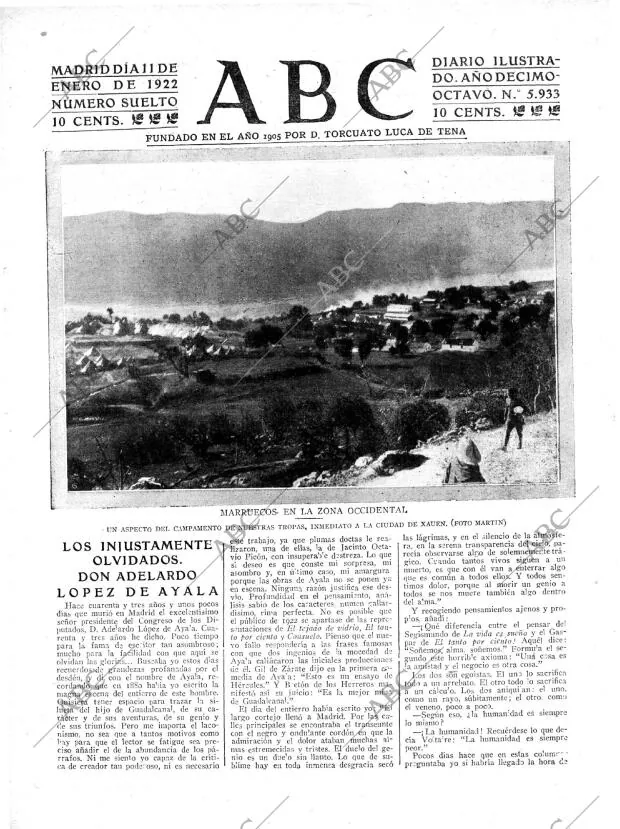 ABC MADRID 11-01-1922 página 1