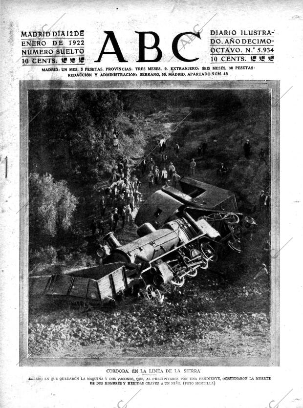 ABC MADRID 12-01-1922 página 1