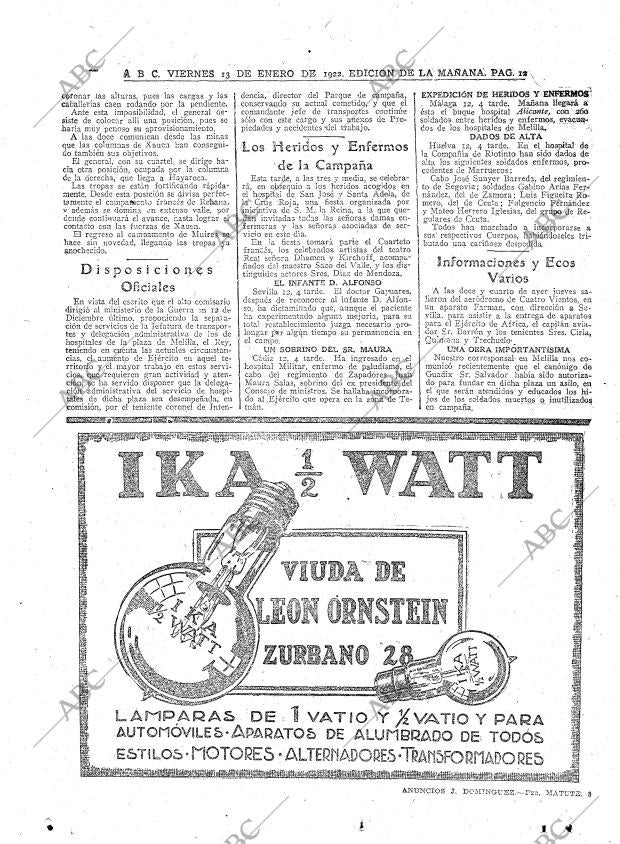 ABC MADRID 13-01-1922 página 12